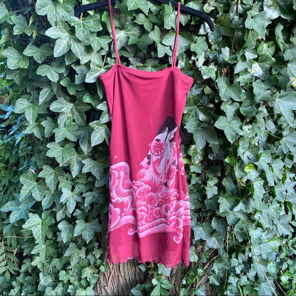 Goddess dress 🌹 red rose ocean cherry blossom anime